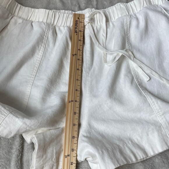 Universal Thread Linen Blend Shorts Women XL White Elastic Waist Coastal NWT - Picture 8 of 9